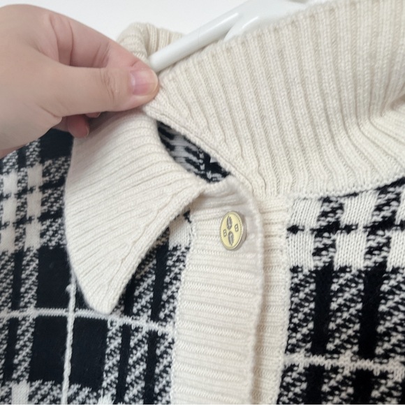 New Barrie Checked 100% Cashmere Cardigan Women Size M NWOT - Picture 15 of 17
